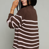 Veda Oversized Mock Neck Sweater - Brown