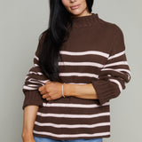 Veda Oversized Mock Neck Sweater - Brown