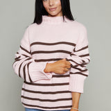 Veda Oversized Mock Neck Sweater - Dusty Rose