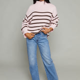 Veda Oversized Mock Neck Sweater - Dusty Rose