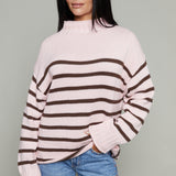 Veda Oversized Mock Neck Sweater - Dusty Rose
