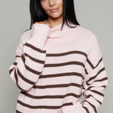 Veda Oversized Mock Neck Sweater - Dusty Rose