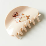 Preppy Bear Hair Claw Clip - Ivory