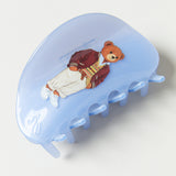 Preppy Bear Hair Claw Clip - Blue