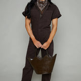 Thalia Barrel Leg Jumpsuit - Mocha