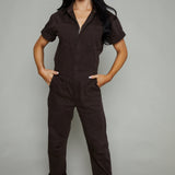 Thalia Barrel Leg Jumpsuit - Mocha