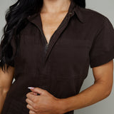 Thalia Barrel Leg Jumpsuit - Mocha