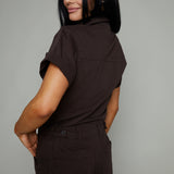 Thalia Barrel Leg Jumpsuit - Mocha