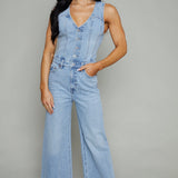 Rayna Fitted Vest Denim Jumpsuit