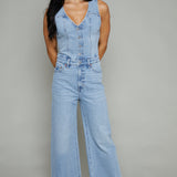 Rayna Fitted Vest Denim Jumpsuit