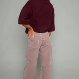 Rebel Raw Hem Striped Barrel Jeans