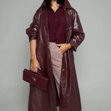 Perri Boxy Short Sleeve Polo Sweater - Cherry Wine