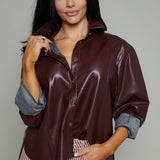 Mandy Faux Leather Shirt