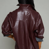 Mandy Faux Leather Shirt