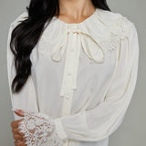 Tilly Scalloped Lace Collared Blouse