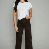 Lana High Rise Wide Leg Jeans - Mocha