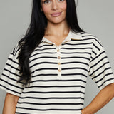 Corey Striped Polo Shirt - Black