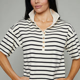 Corey Striped Polo Shirt - Black