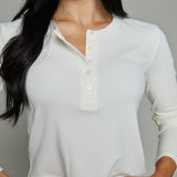 Anya Rib Henley Top - Cloud