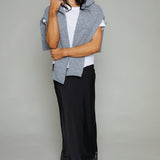 Erin Lace Satin Midi Skirt - Black