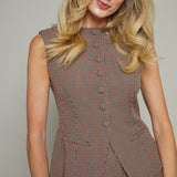 Luna Button Front Plaid Vest