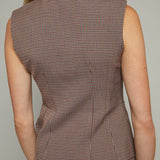 Luna Button Front Plaid Vest