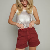 Valerie High Rise Utility Short - Sangria