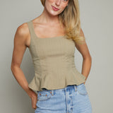 Crista Fitted Peplum Top