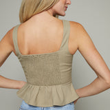 Crista Fitted Peplum Top