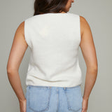 Brooke V Neck Sweater Vest - Crystal