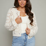 Camille Diamond Sweater Cardigan - Crystal