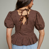 Izzy Peplum Puff Sleeve Blouse