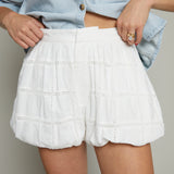 Roo Cotton Crochet Bubble Shorts - White