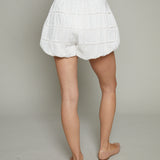 Roo Cotton Crochet Bubble Shorts - White