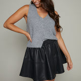 Gypsy Faux Leather Mini Skirt - Black