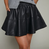 Gypsy Faux Leather Mini Skirt - Black