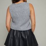 Brooke V Neck Sweater Vest - Heather Grey