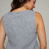 Brooke V Neck Sweater Vest - Heather Grey