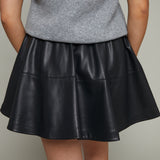 Gypsy Faux Leather Mini Skirt - Black
