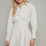 Nico Striped Button Up Mini Dress