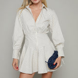 Nico Striped Button Up Mini Dress