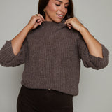 Jessie Relaxed High Neck Ribbed Sweater