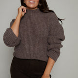 Jessie Relaxed High Neck Ribbed Sweater