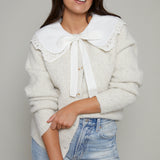 Opal Embroidered Lace Collar Cardigan