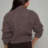 Jessie Relaxed High Neck Ribbed Sweater