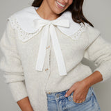 Opal Embroidered Lace Collar Cardigan