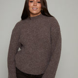 Jessie Relaxed High Neck Ribbed Sweater