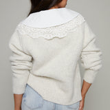Opal Embroidered Lace Collar Cardigan