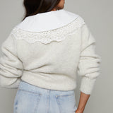 Opal Embroidered Lace Collar Cardigan