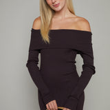 Angel Off The Shoulder Knit Sweater Maxi Dress